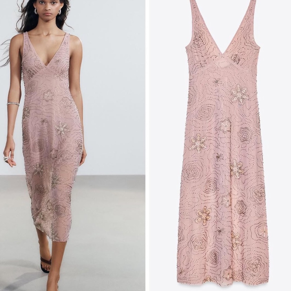 Zara Pink Midi Dress